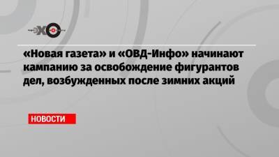 «Новая газета» и «ОВД-Инфо» начинают кампанию за освобождение фигурантов дел, возбужденных после зимних акций - echo.msk.ru