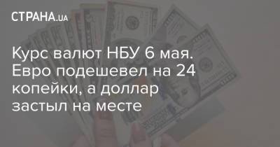 Курс валют НБУ 6 мая. Евро подешевел на 24 копейки, а доллар застыл на месте - strana.ua