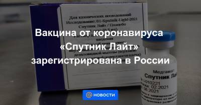 Кирилл Дмитриев - Вакцина от коронавируса «Спутник Лайт» зарегистрирована в России - news.mail.ru