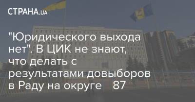 "Юридического выхода нет". В ЦИК не знают, что делать с результатами довыборов в Раду на округе № 87 - strana.ua - Украина