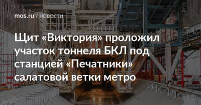 Андрей Бочкарев - Щит «Виктория» проложил участок тоннеля БКЛ под станцией «Печатники» салатовой ветки метро - mos.ru - Москва - Строительство