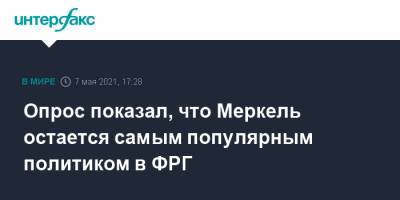Ангела Меркель - Йенс Шпан - Маркус Зедер - Опрос показал, что Меркель остается самым популярным политиком в ФРГ - interfax.ru - Москва - Германия