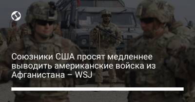 Союзники США просят медленнее выводить американские войска из Афганистана – WSJ - liga.net - Афганистан