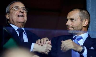 Флорентино Перес - Александер Чеферин - Президент UEFA предложил исключить на 2 года из еврокубков Барселону, Реал и Ювентус - mediavektor.org - Мадрид