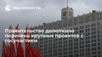 Михаил Мишустин - Правительство дополнило перечень крупных проектов с госучастием - ria.ru - Москва - Россия
