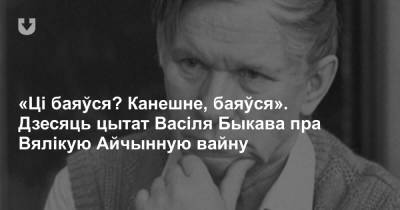 «Ці баяўся? Канешне, баяўся». Дзесяць цытат Васіля Быкава пра Вялікую Айчынную вайну - news.tut.by - Украина