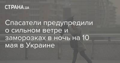 Наталья Диденко - Спасатели предупредили о сильном ветре и заморозках в ночь на 10 мая в Украине - strana.ua - Киевская обл.