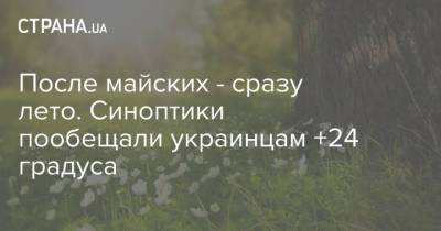 После майских - сразу лето. Синоптики пообещали украинцам +24 градуса - strana.ua - Одесская обл.