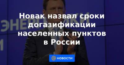 Новак назвал сроки догазификации населенных пунктов в России - news.mail.ru