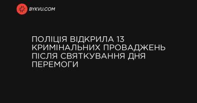 Поліція відкрила 13 кримінальних проваджень після святкування Дня Перемоги - bykvu.com - Украина