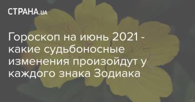 Гороскоп на июнь 2021 - какие судьбоносные изменения произойдут у каждого знака Зодиака - strana.ua