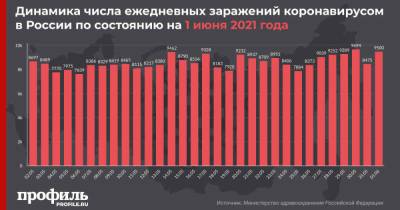 В России выявили 9500 новых случаев заражения COVID-19 - profile.ru - Москва - Санкт-Петербург - Московская обл.