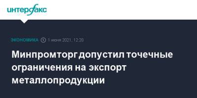 Виктор Евтухов - Минпромторг допустил точечные ограничения на экспорт металлопродукции - interfax.ru - Москва