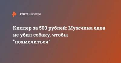 Киллер за 500 рублей: Мужчина едва не убил собаку, чтобы “похмелиться” - skuke.net - Нижегородская обл.