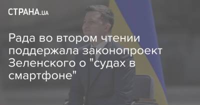 Рада во втором чтении поддержала законопроект Зеленского о "судах в смартфоне" - strana.ua