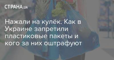 Нажали на кулёк. Как в Украине запретили пластиковые пакеты и кого за них оштрафуют - strana.ua - Экология