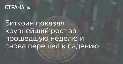 Биткоин показал крупнейший рост за прошедшую неделю и снова перешел к падению - strana.ua