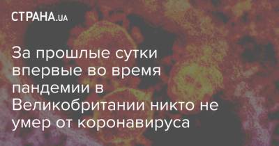 За прошлые сутки впервые во время пандемии в Великобритании никто не умер от коронавируса - strana.ua - Англия - Великобритания