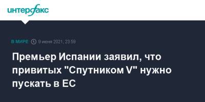 Педро Санчес - Премьер Испании заявил, что привитых "Спутником V" нужно пускать в ЕС - interfax.ru - Москва - Испания - Аргентина