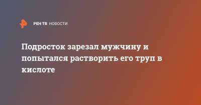 Подросток зарезал мужчину и попытался растворить его труп в кислоте - ren.tv - Англия - Рочестер - Великобритания