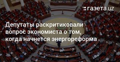 Депутаты раскритиковали вопрос экономиста о том, когда начнется энергореформа - gazeta.uz - Узбекистан