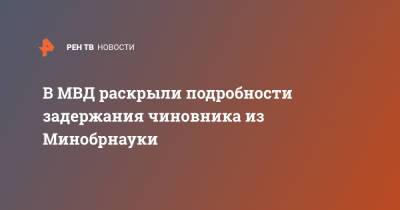 В МВД раскрыли подробности задержания чиновника из Минобрнауки - ren.tv - Санкт-Петербург