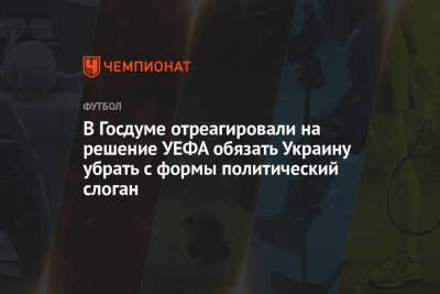 Дмитрий Свищев - В Госдуме отреагировали на решение УЕФА обязать Украину убрать с формы политический слоган - championat.com - Крым
