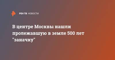 В центре Москвы нашли пролежавшую в земле 500 лет "заначку" - ren.tv - Москва - Московская обл.