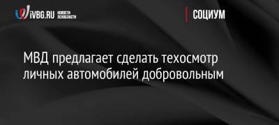 Михаил Черников - МВД предлагает сделать техосмотр личных автомобилей добровольным - ivbg.ru - Россия