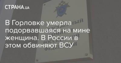 В Горловке умерла подорвавшаяся на мине женщина. В России в этом обвиняют ВСУ - strana.ua - Горловка