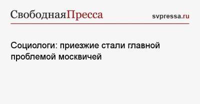 Социологи: приезжие стали главной проблемой москвичей - svpressa.ru - Москва - Экология