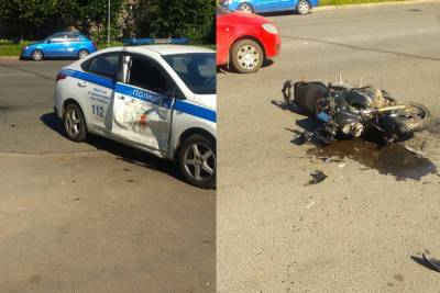 Мотоциклист на скорости влетел в патрульный автомобиль в Кировском районе Петербурга - spb.mk.ru - Санкт-Петербург