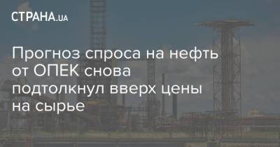 Прогноз спроса на нефть от ОПЕК снова подтолкнул вверх цены на сырье - strana.ua - Лондон - Нью-Йорк