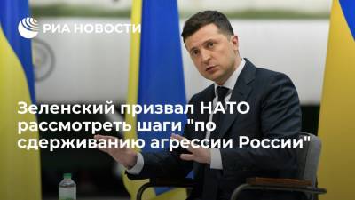 Владимир Зеленский - Йенс Столтенберг - Зеленский призвал НАТО рассмотреть на саммите шаги "по сдерживанию агрессии России" - ria.ru - Россия - Украина - Киев
