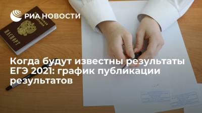 Когда будут известны результаты ЕГЭ 2021: график публикации результатов - ria.ru - Москва - Россия