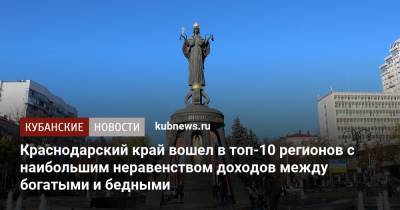 Краснодарский край вошел в топ-10 регионов с наибольшим неравенством доходов между богатыми и бедными - kubnews.ru - Краснодарский край - окр. Янао