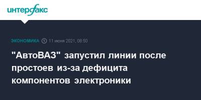 "АвтоВАЗ" запустил линии после простоев из-за дефицита компонентов электроники - interfax.ru - Москва