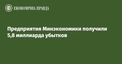 Предприятия Минэкономики получили 5,8 миллиарда убытков - epravda.com.ua - Павлоград