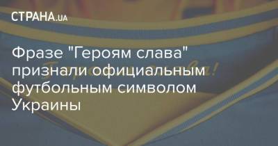 Андрей Павелко - Фразe "Героям слава" признали официальным футбольным символом Украины - strana.ua