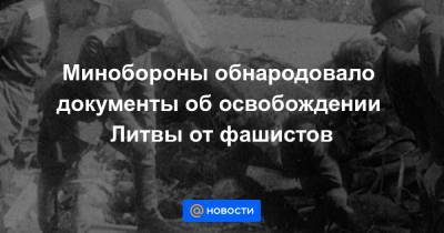 Минобороны обнародовало документы об освобождении Литвы от фашистов - news.mail.ru - Литва