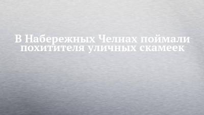 В Набережных Челнах поймали похитителя уличных скамеек - chelny-izvest.ru - Набережные Челны