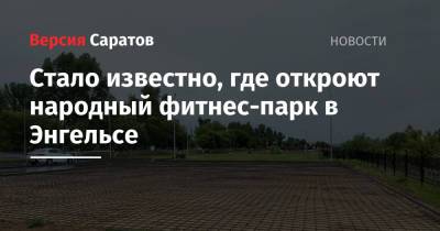 Александр Стрелюхин - Стало известно, где откроют народный фитнес-парк в Энгельсе - nversia.ru