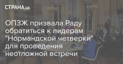 ОПЗЖ призвала Раду обратиться к лидерам "Нормандской четверки" для проведения неотложной встречи - strana.ua - Донбасс