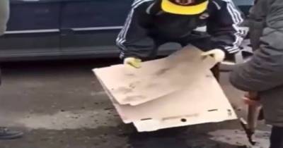 «Передовые технологии» по укладке асфальта сняли на видео в Москве - moslenta.ru - Москва - р-н. Московский