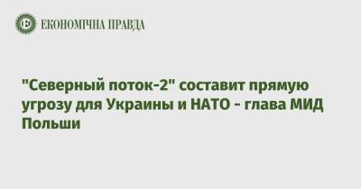 Збигнев Рау - "Северный поток-2" составит прямую угрозу для Украины и НАТО - глава МИД Польши - epravda.com.ua - Вашингтон - Санкт-Петербург - Польша