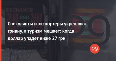 Сергей Фурса - Спекулянты и экспортеры укрепляют гривну, а туризм мешает: когда доллар упадет ниже 27 грн - thepage.ua - city Dragon - city Concorde