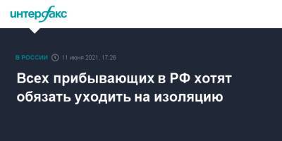 Всех прибывающих в РФ хотят обязать уходить на изоляцию - interfax.ru - Москва