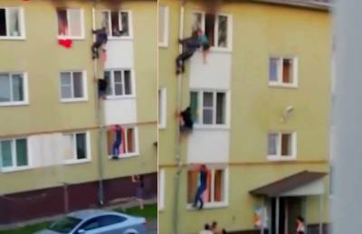 Соседи по водосточной трубе залезли на третий этаж, чтобы спасти детей из горящей квартиры (видео) - sharij.net - Кострома