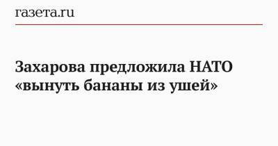 Мария Захарова - Йенс Столтенберг - Захарова предложила НАТО «вынуть бананы из ушей» - gazeta.ru - Москва