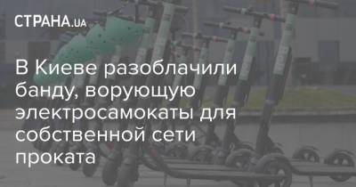 В Киеве разоблачили банду, ворующую электросамокаты для собственной сети проката - strana.ua - Киев
